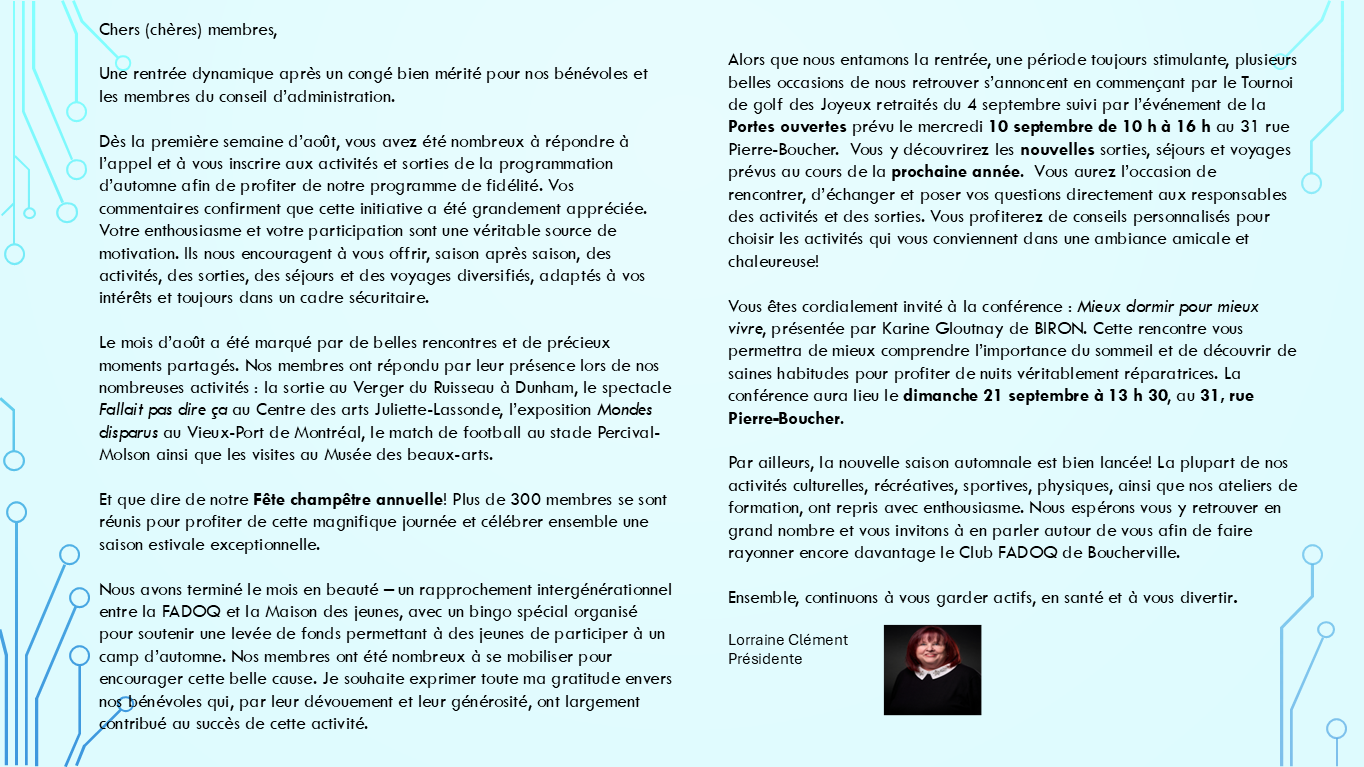 Mot de la présidente sepembre 2025 V4